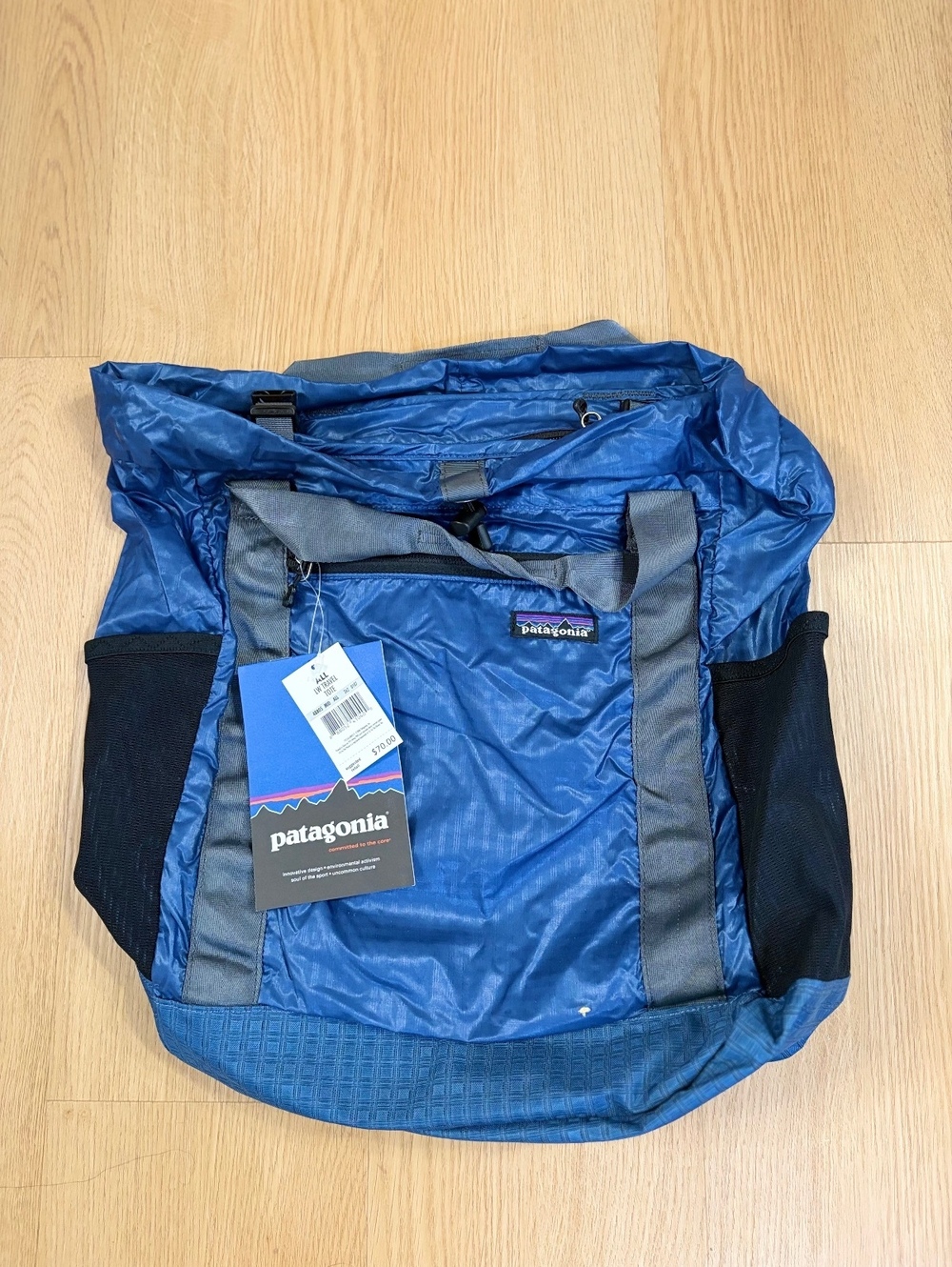 Patagonia Lightweight Travel Tote Backpack Blue NWT